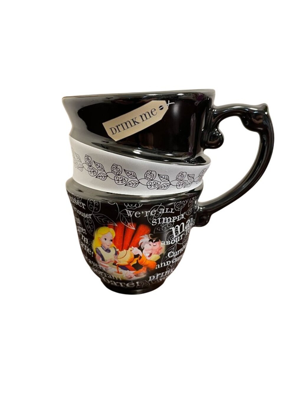 Disney Parks Alice in Wonderland Mad Hatter Triple-Stacked Ceramic Coffee Mug 10